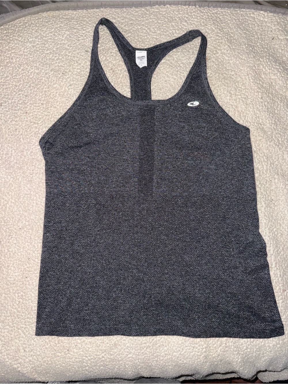 Champion Duo Dry Racerback Tank - Dark Heather Gray